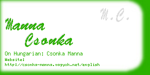 manna csonka business card